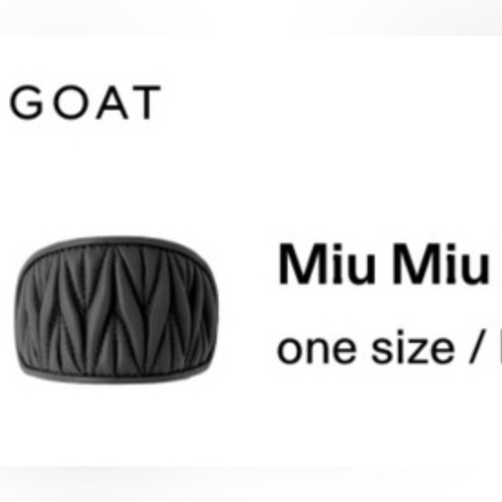 Miu Miu Quilted Black Leather Hair Clip